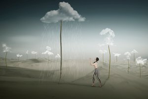 Chuva surreal no deserto de Christine von Diepenbroek