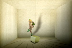 Pose surreal com uma melancia verde de Christine von Diepenbroek