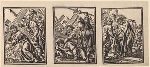 Três cenas no caminho para o Calvário de Christoffel Jegher after Anthonis Sallaert