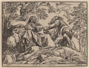 A Tentação de Cristo pelo Diabo de Christoffel Jegher after Sir Peter Paul Rubens