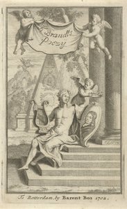 Apollo com retrato de Caspar Brandt
Página de título para: K. Brandt, Poesia, 1705 de Christoffel Lubienitzki