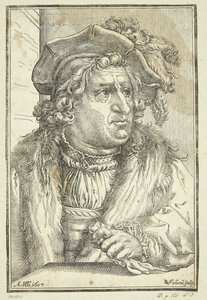 Retrato de fantasia de velho com chapéu de Christoffel van
