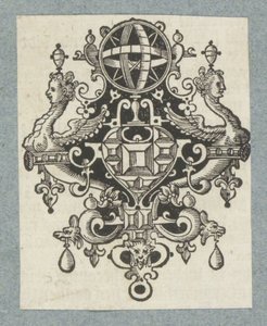 Ornamento com pedras preciosas e globo celestial de Christoffel van Sichem (II) (possibly)