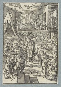 Apóstolos batizam novos crentes em Jerusalém de Christoffel van Sichem (II)
