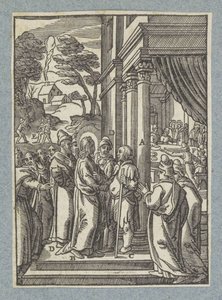 Cristo cura um homem com hidropisia no sábado de Christoffel van Sichem (II)
