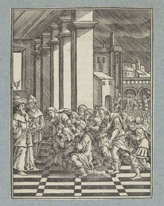 Os irmãos de José se ajoelham diante dele no Egito de Christoffel van Sichem (II)