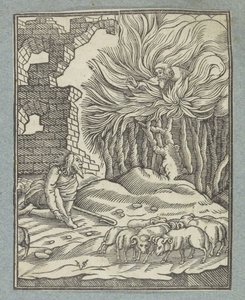 Moisés e o arbusto em chamas de Christoffel van Sichem (II)