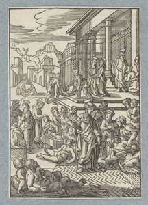 Peter cura doentes com a sua sombra de Christoffel van Sichem (II)