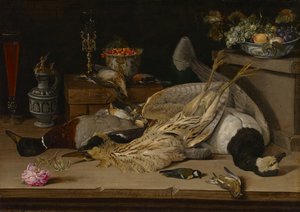Natureza morta com pássaros mortos de Christoffel van den Berghe