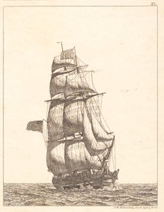 Dinamarquês:  Um brigue norte-americano de Christoffer Wilhelm Eckersberg