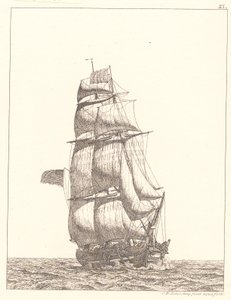 Dinamarquês:  Um brigue norte-americano de Christoffer Wilhelm Eckersberg