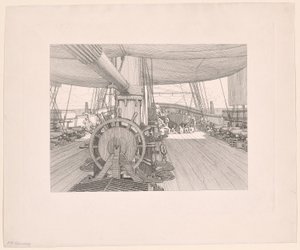 O convés de um navio de guerra de Christoffer Wilhelm Eckersberg