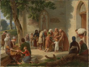 Vicelin distribuindo o pão entre os pobres de Christoffer Wilhelm Eckersberg