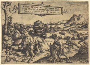 Alegoria de "Orgulho vai antes da destruição...": Um cavalheiro e uma dama a cavalo de Christoph Bockstorfer