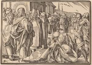 O paralítico curado por Cristo pega sua pá de Christoph Murer