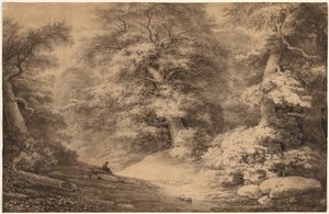 Um bosque de faias com um viajante em repouso, 1803.