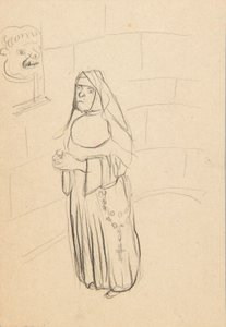 Esboço de uma freira de Christoph Voll
