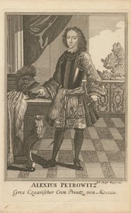 Retrato do czarevich Alexei Petrovich da Rússia 1690-1718, 1710 de Christoph Wiegel