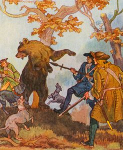 Barenjagd / Caça ao urso (litografia a cores)