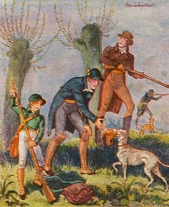 Bekassinenjagd / Caça à narceja (litografia a cores)