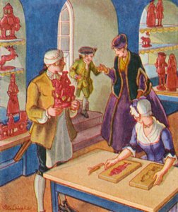 Lebzelter Und Wachszieher / Lebzelter e puxador de cera (litografia a cores)