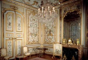 Vista do Gabinete dos Macacos ou "La Grande Singerie" de Christophe Huet (1700-1759) 1737 Chantilly, Musee Conde