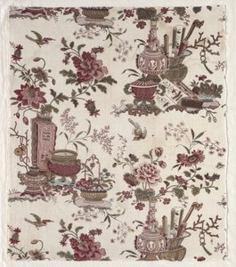 Fragmento de algodão estampado em xilogravura
