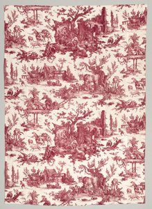 Tira de Algodão Impresso em Cobre com Desenho Les plaisirs de la ferme, 1785-1790.