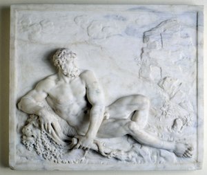Hércules em repouso (baixo relevo de mármore)