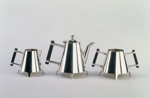 Conjunto de chá da tarde, feito por James Dixon & Sons, Sheffield, projetado c.1881 (prata galvanizada)