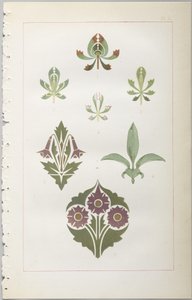 A arte do design decorativo: com um apêndice, dando as horas do dia em que as flores abrem, publicado pela Day & Son, Londres, 1862
