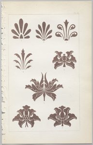 A arte do design decorativo: com um apêndice, dando as horas do dia em que as flores abrem, publicado pela Day & Son, Londres, 1862 de Christopher Dresser