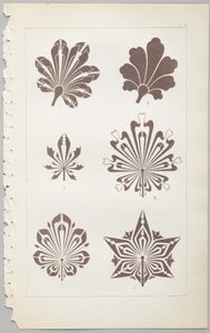 A arte do design decorativo: com um apêndice, dando as horas do dia em que as flores abrem, publicado pela Day & Son, Londres, 1862 de Christopher Dresser