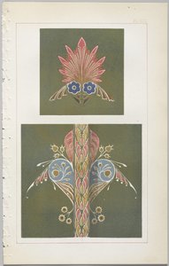 A arte do design decorativo: com um apêndice, dando as horas do dia em que as flores abrem, publicado pela Day & Son, Londres, 1862 de Christopher Dresser