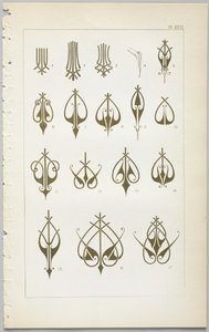 A arte do design decorativo: com um apêndice, dando as horas do dia em que as flores abrem, publicado pela Day & Son, Londres, 1862 de Christopher Dresser