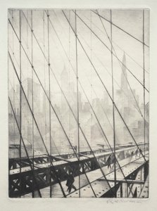 Olhando pela ponte do Brooklyn de Christopher Richard Wynne Nevinson
