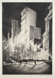 Three AM: A Corner by Madison Avenue (também conhecido como 2 AM New York and Metropolis) de Christopher Richard Wynne Nevinson