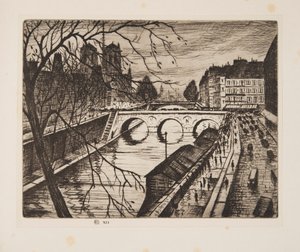Notre Dame, os cais de Paris, pub. 1931. de Christopher Richard Wynne Nevinson