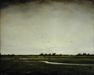 An English Landscape, Romney Marsh (óleo sobre tela) de Christopher Richard Wynne Nevinson