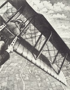 Bancário a 4000 pés, c. 1918 (lito) de Christopher Richard Wynne Nevinson