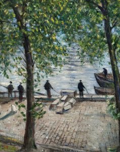 Pescadores no Sena, 1939 de Christopher Richard Wynne Nevinson