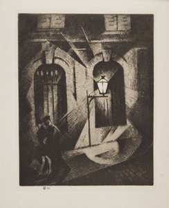 Noite sinistra de Paris, pub.1929 (gravura) de Christopher Richard Wynne Nevinson
