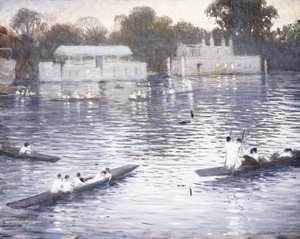 Domingo à noite, Pontapés no Tamisa em Henley, 1924 de Christopher Richard Wynne Nevinson