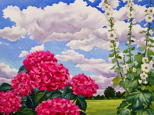 Flores na borda de um prado, 2008 (wc no papel) de Christopher Ryland