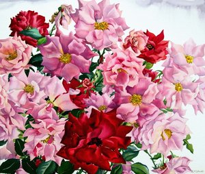 Rosas Vermelhas e Cor-de-rosa, 2008 (wc on paper) de Christopher Ryland