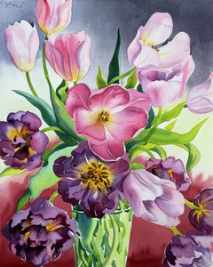 Tulipas (aguarela sobre papel)