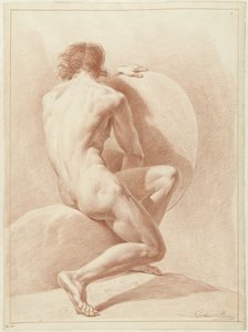 Nu masculino sentado, visto de costas de Chrétien Dubois