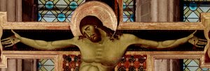 Crucifix Detail. Detrempe sobre madeira de Cimabue (Cenni di Pepo) (1272-1302) 1268-1271 Dim. 336x267 cm Arezzo, Chiesa di San Domenico