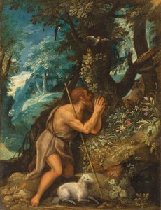São João no deserto de Circle of Adam Elsheimer