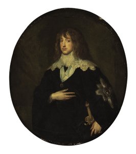 Retrato do Príncipe Carlos Luís, Eleitor Palatino (1617-1680) como Cavaleiro da Ordem da Jarreteira de Circle of Anthony van Dyck